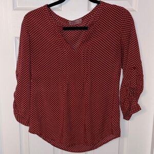 Blush Red Geometric Blouse